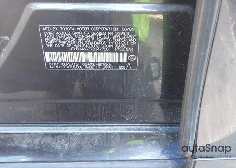 2007 Lexus Es 350 Base z USA, uszkodzony, nr VIN JTHBJ46G372047750